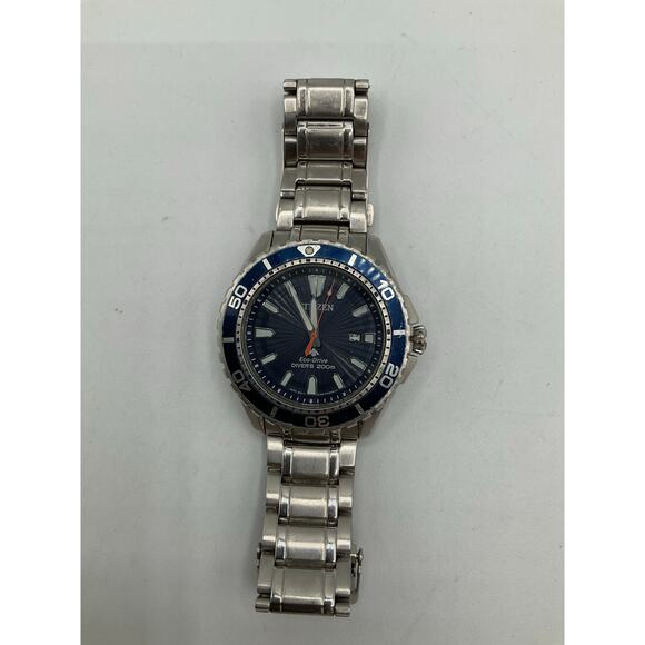 Citizen Eco Drive Driver 200m Men's Watch, about 44mm- Silver/Blue - Picture 7 of 8